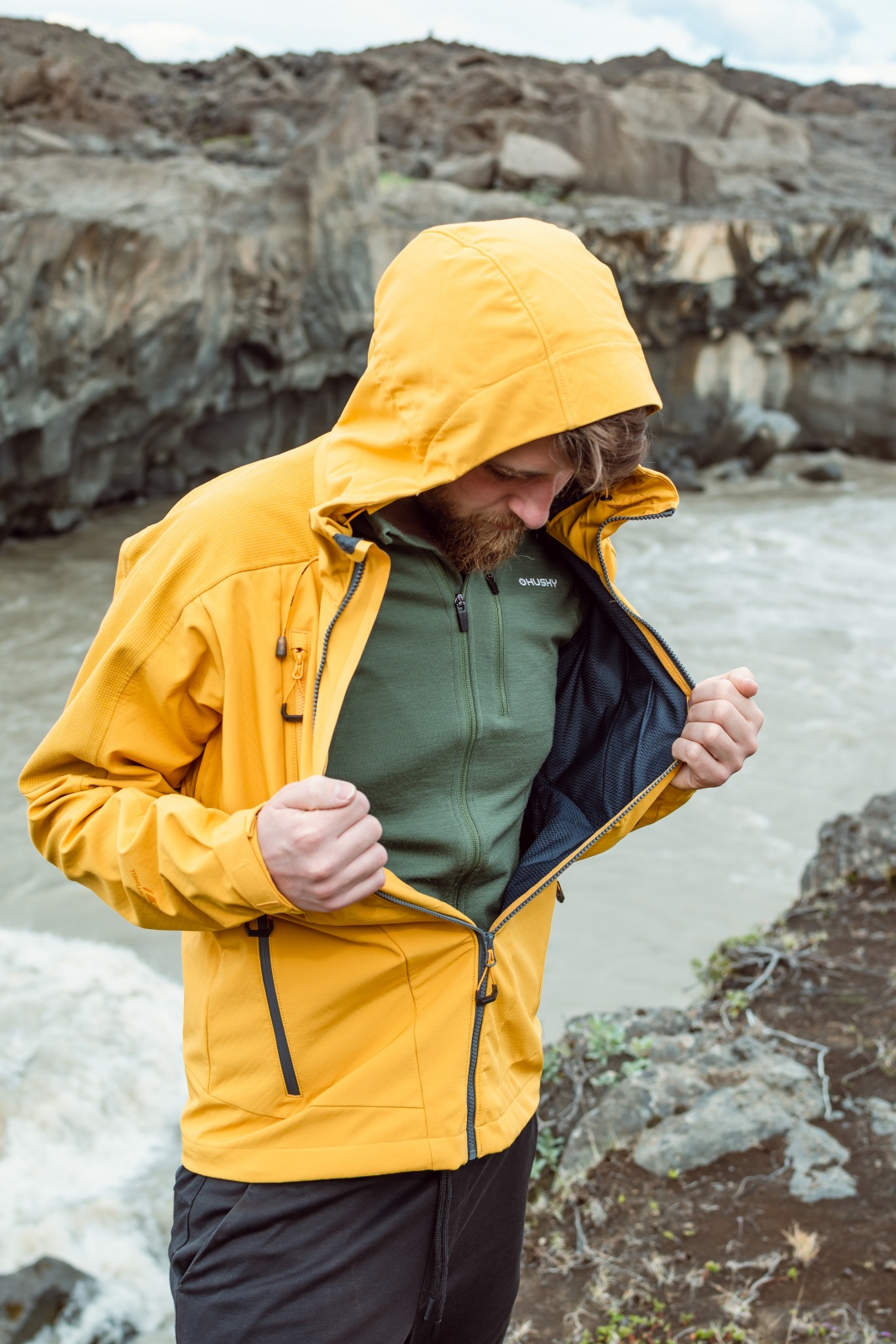 Husky Sevan M XXL, yellow Pánská softshell bunda (obrázek 6)