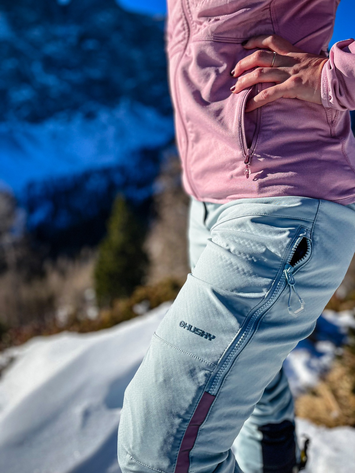 Husky Keson L L, faded pink Dámské softshell kalhoty (obrázek 5)