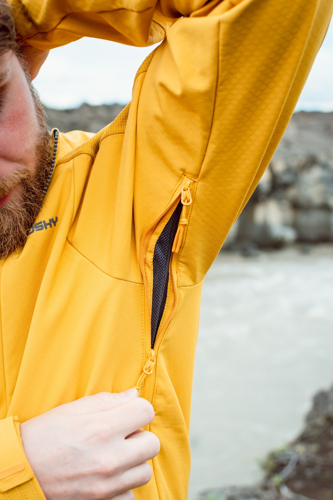 Husky Sevan M XXL, yellow Pánská softshell bunda (obrázek 10)