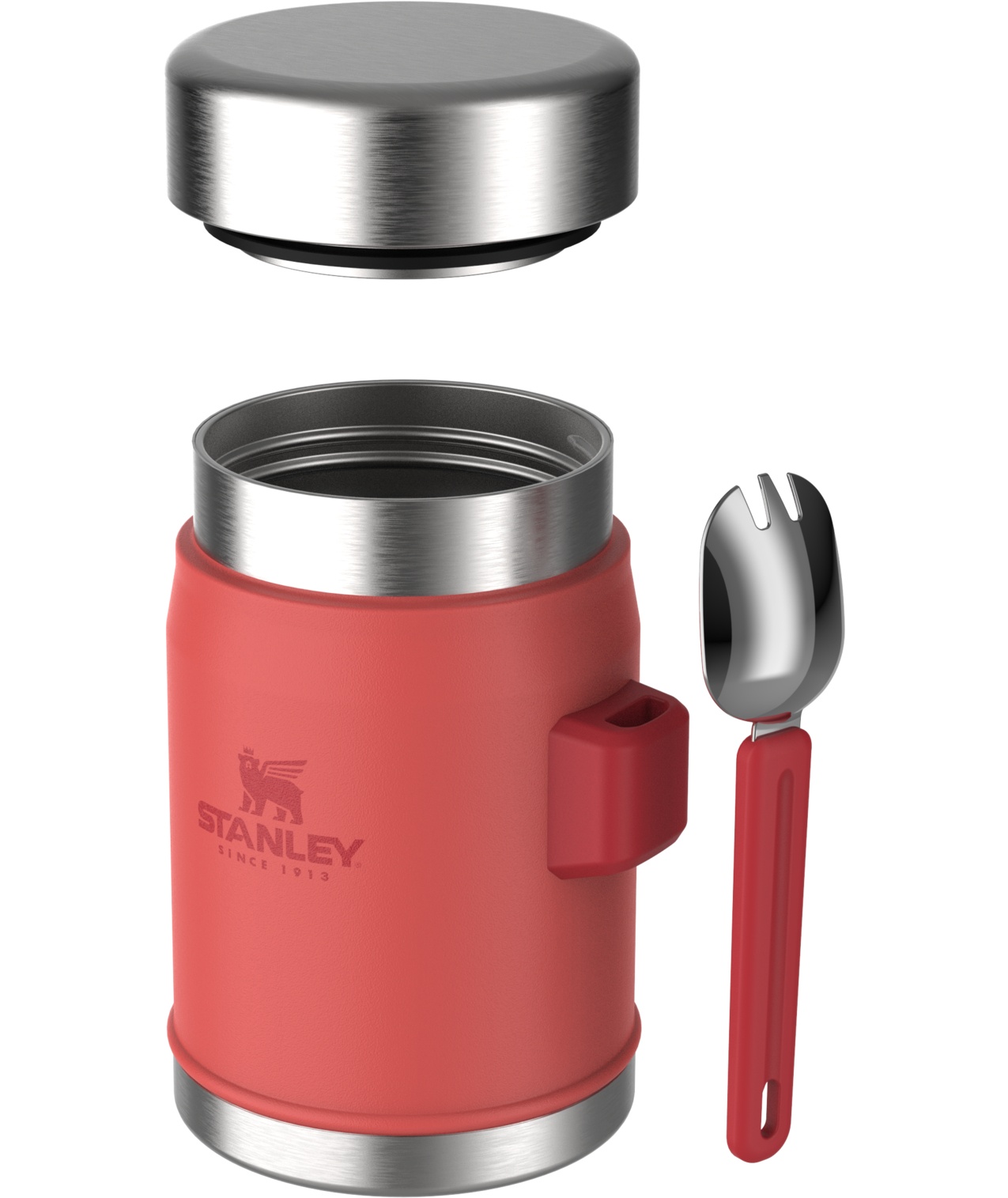 Stanley Jídelní set hot coral Termoska se lžící/vidličkou