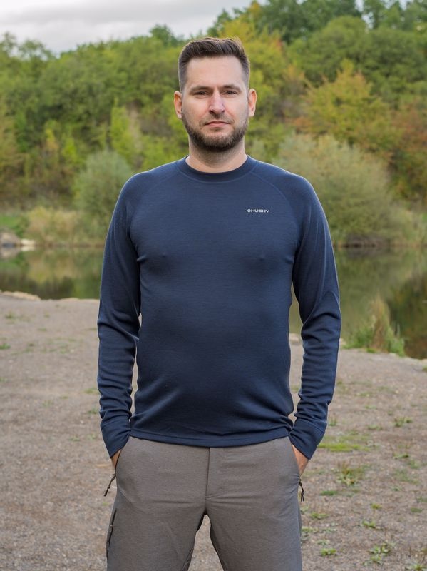Husky Aron M XL, graphite Pánská merino mikina (obrázek 10)