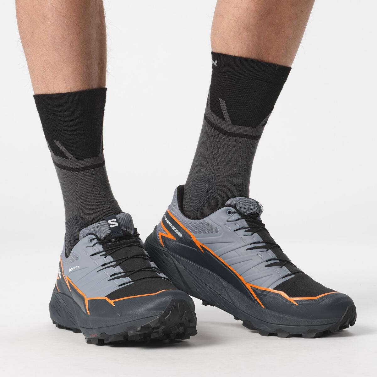 Salomon THUNDERCROSS GTX EU 42, Flint Stone/Carbon/Orange Pepper Pánské boty (obrázek 7)