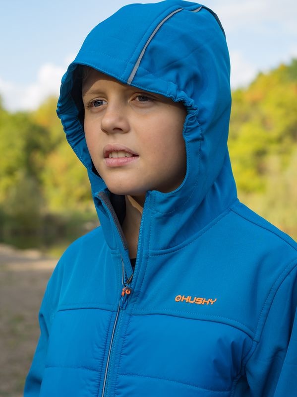 Husky Swany K 112-116, blue Dětská softshell plněná bunda