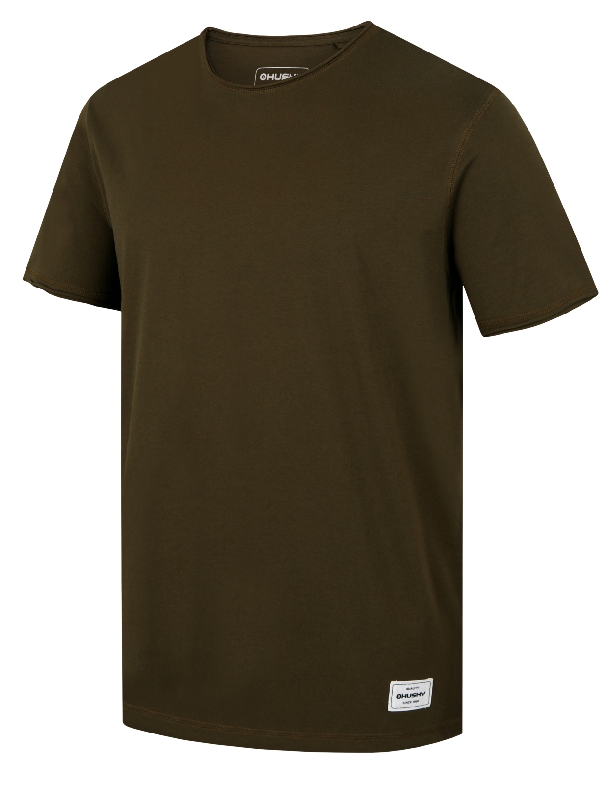 Husky Tee Base M S, dark khaki Pánské bavlněné triko