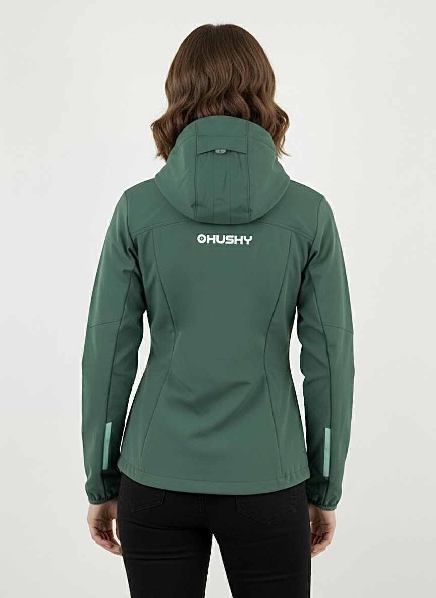 Husky Silvo L M, green Dámská softshell bunda