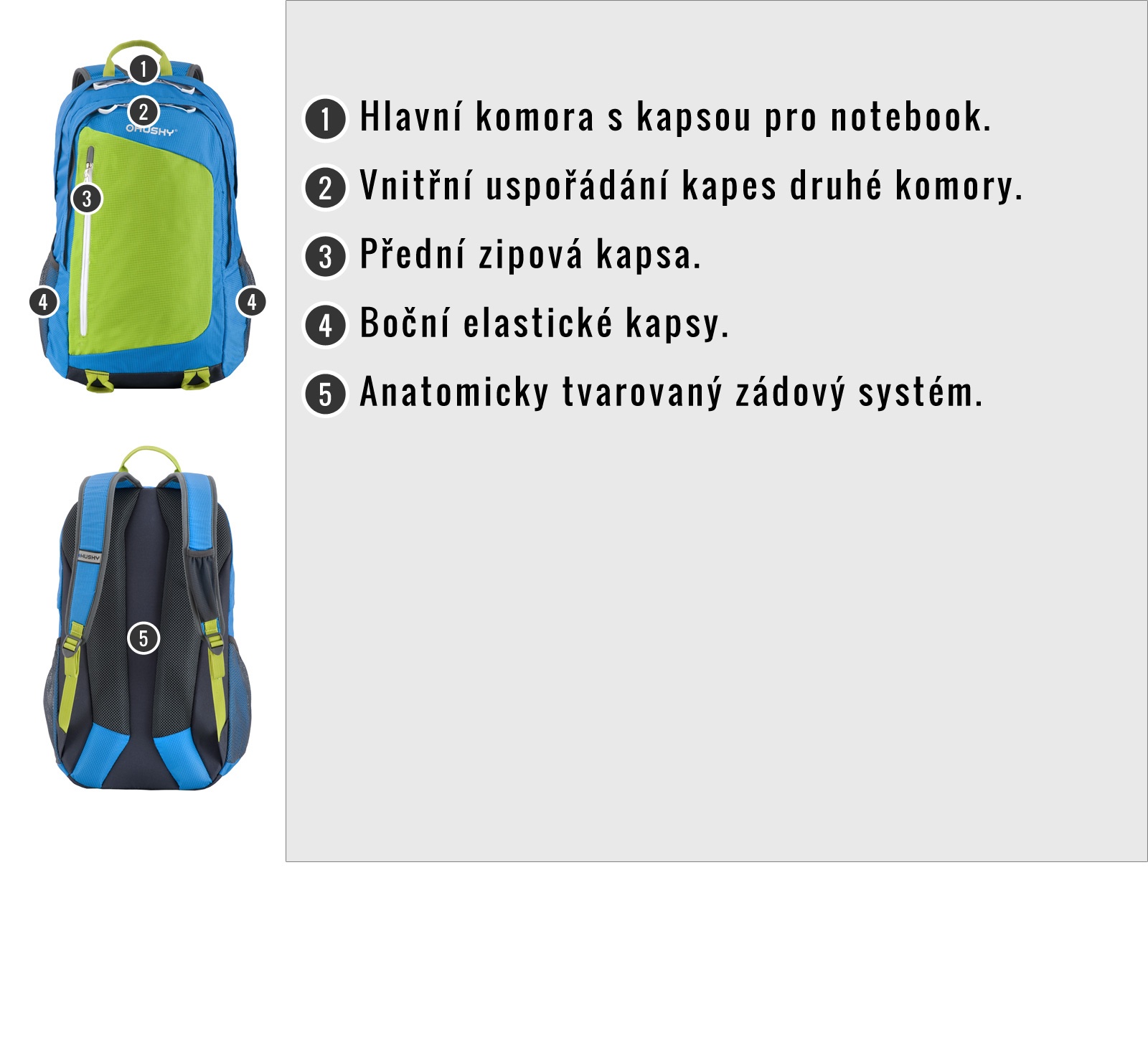 Husky Marel 27l černá Batoh Turistika / Město (obrázek 7)