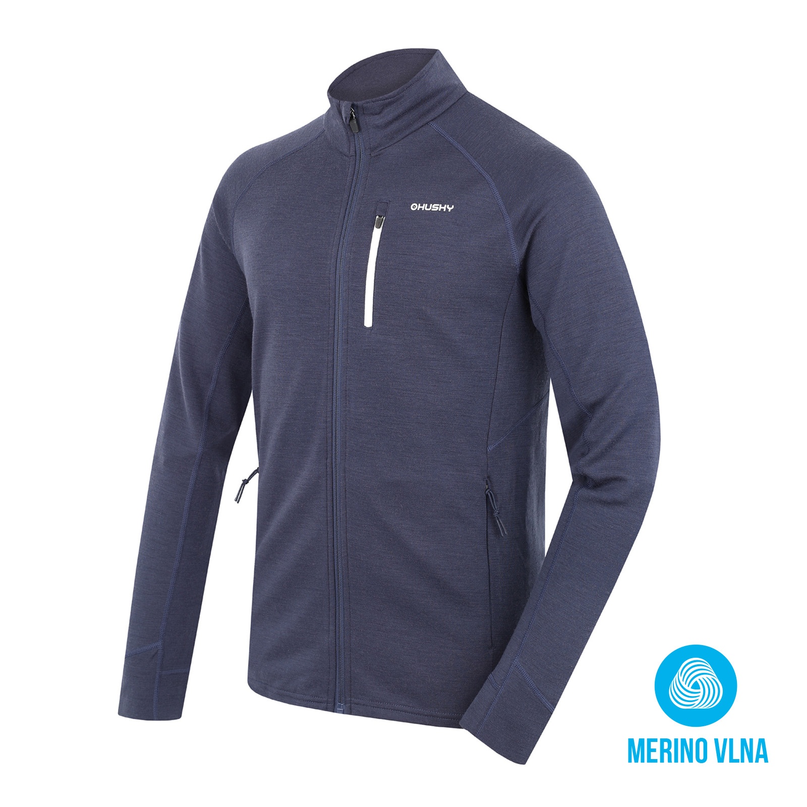 Husky Alou M S, dk. blue Pánská mikina z merino vlny
