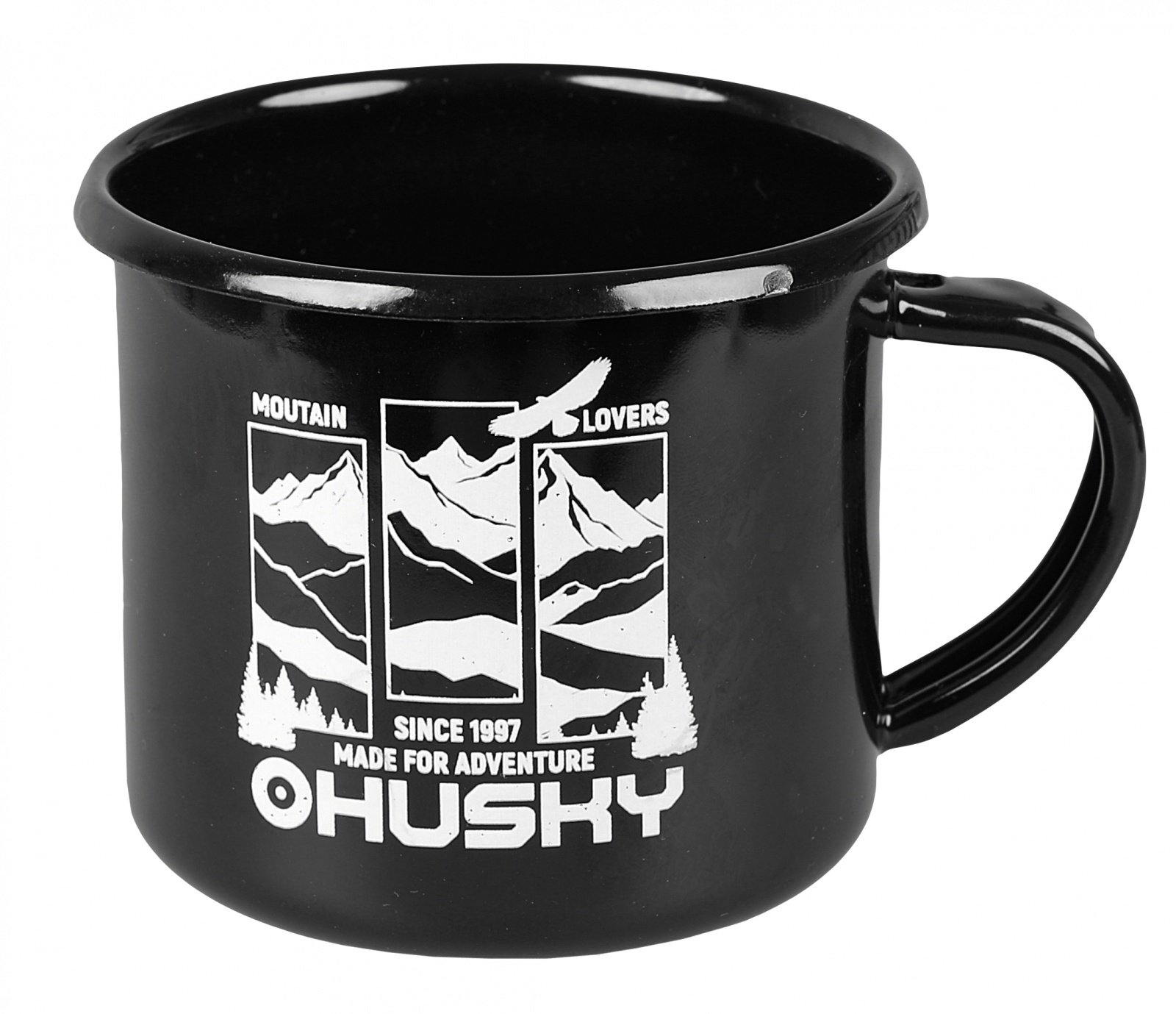 Husky Plechový hrnek hory-černý Hrnek