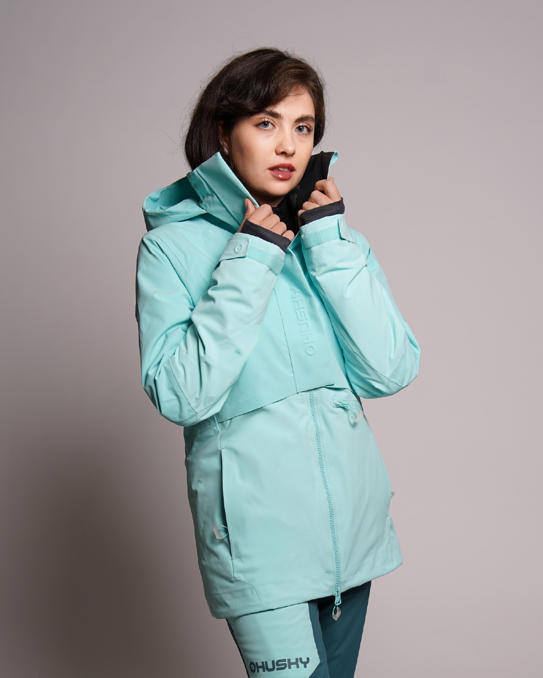 Husky Gato L L, light turquoise Dámská lyžařská bunda