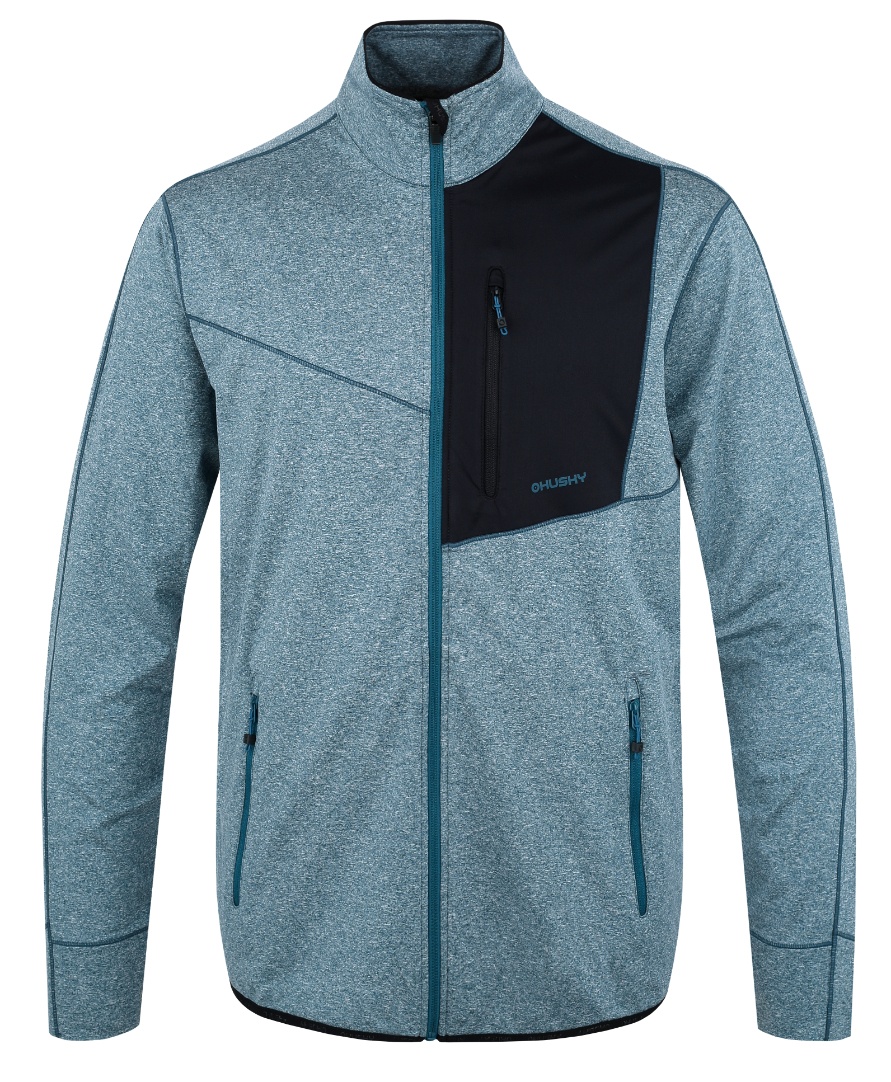 Husky Ane M M, dk. turquoise Pánská mikina na zip (obrázek 3)