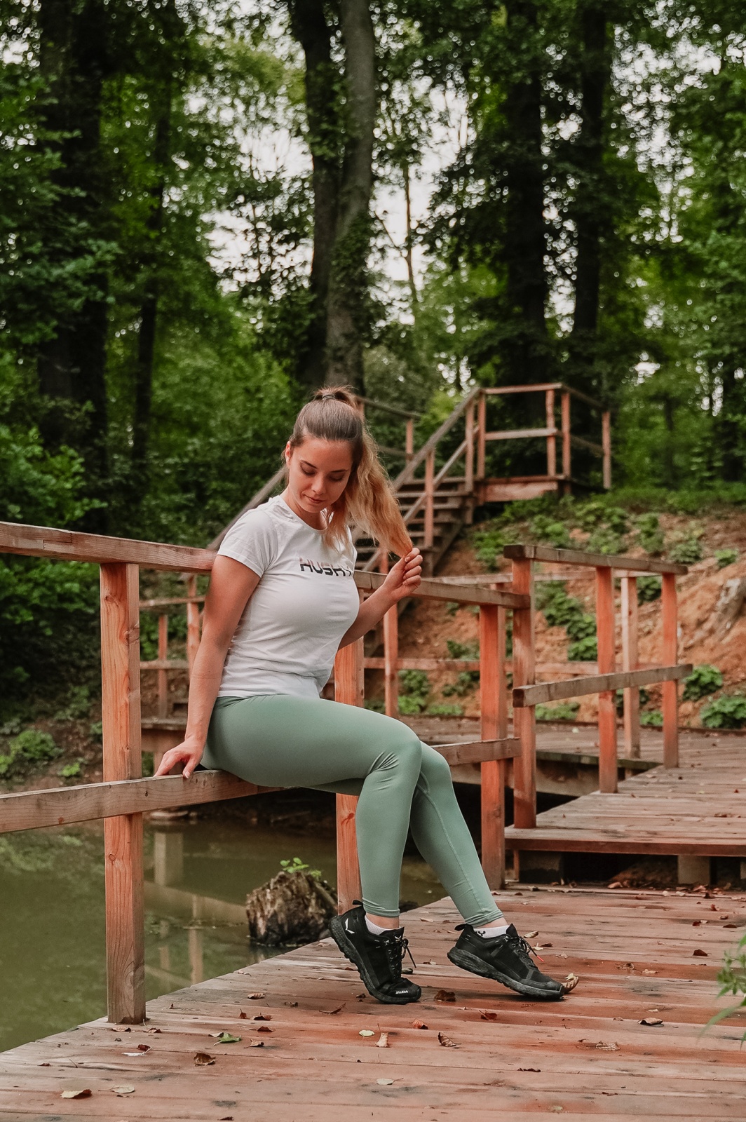 Husky Dasana L XXL, faded green Dámské legíny (obrázek 4)