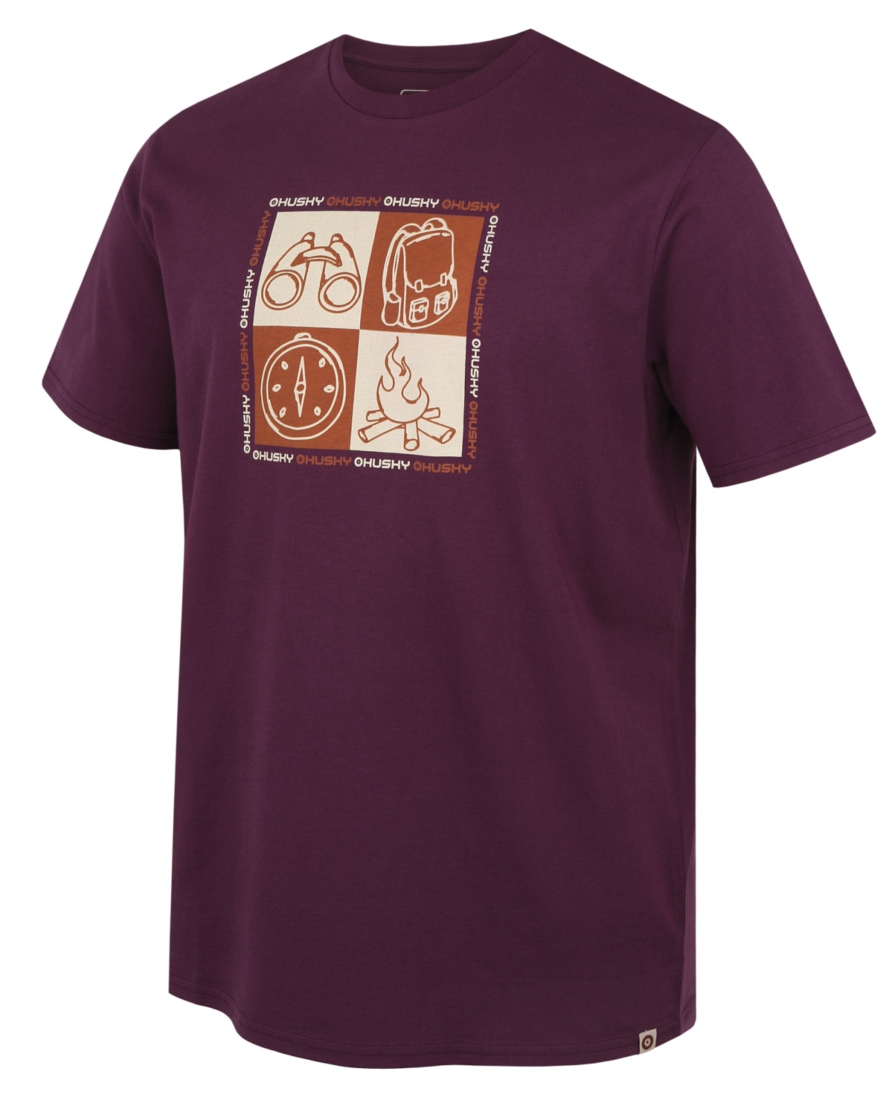 Husky Tee Square M S, purple Pánské bavlněné triko