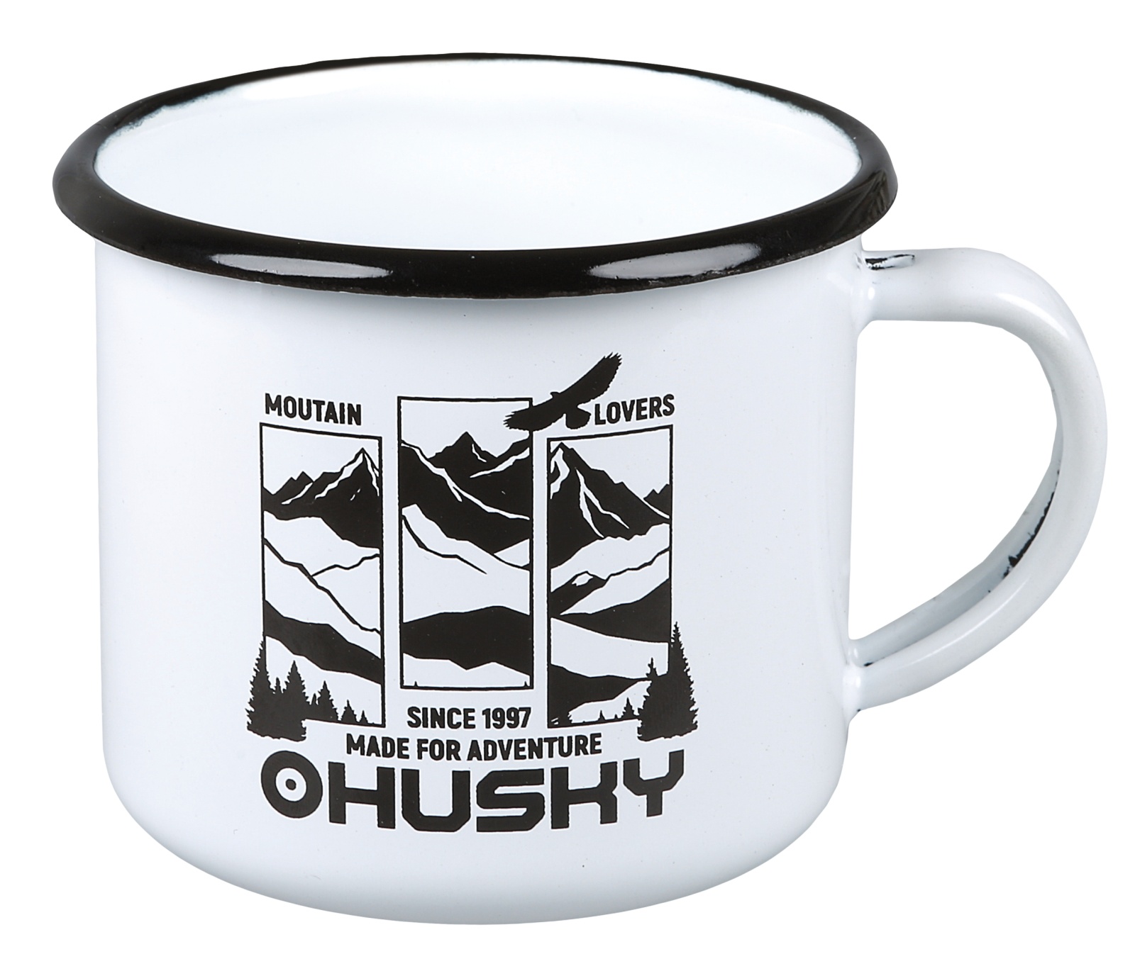 Husky Plechový hrnek hory-bílý Hrnek