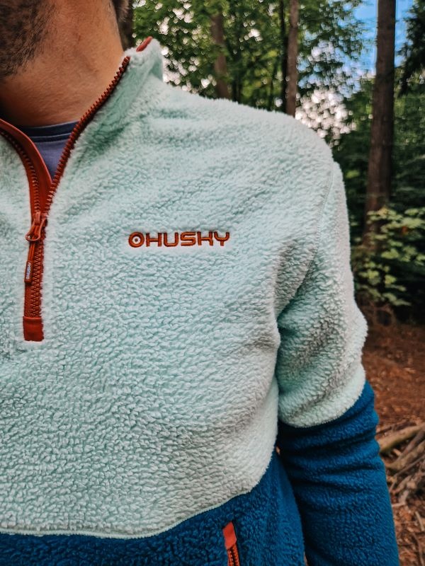 Husky Addy M XXL, mint/blue Pánská fleecová mikina (obrázek 7)