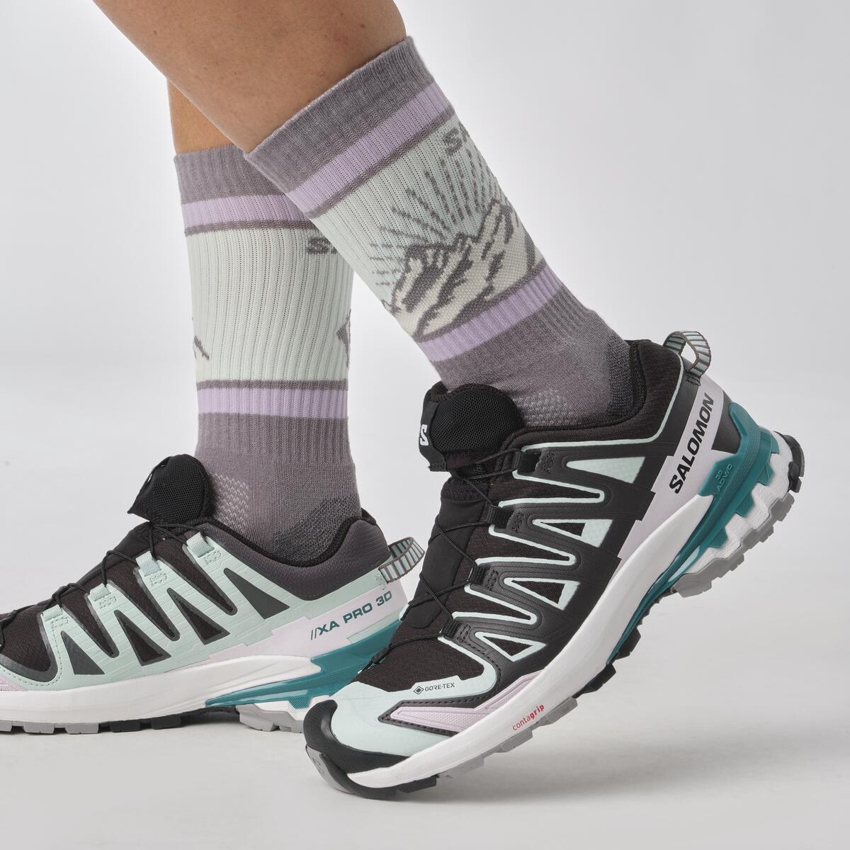Salomon Xa Pro 3D V9 GTX EU 38, Black/Bleached Aqua/Harbor Blue Dámské boty (obrázek 7)