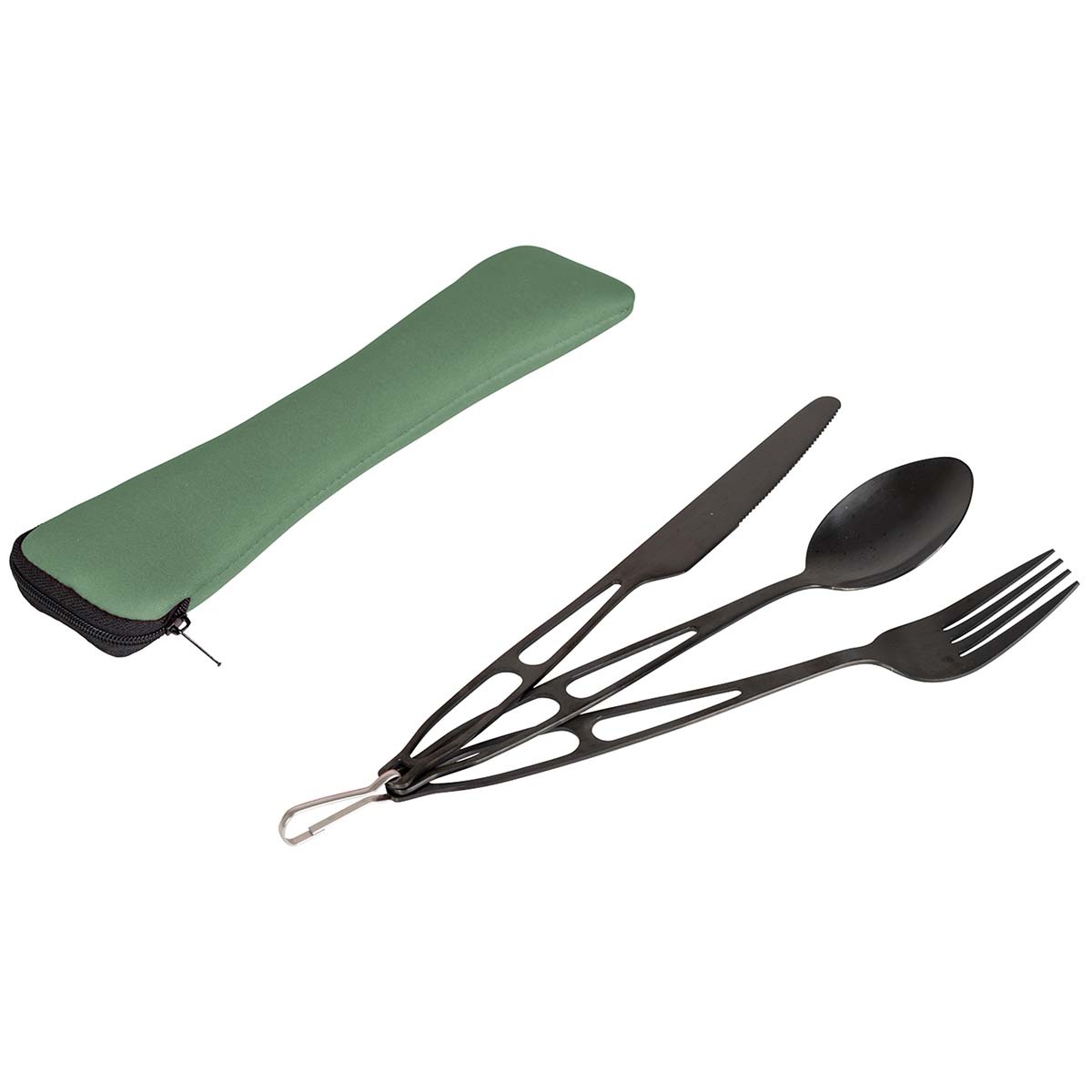 BO-CAMP Venkovní příbory - 3dílné černá Cestovní příbor