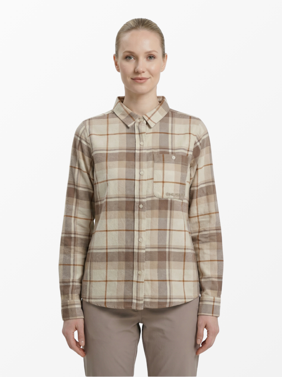 Husky Gaia L XL, beige Dámská flanelová košile