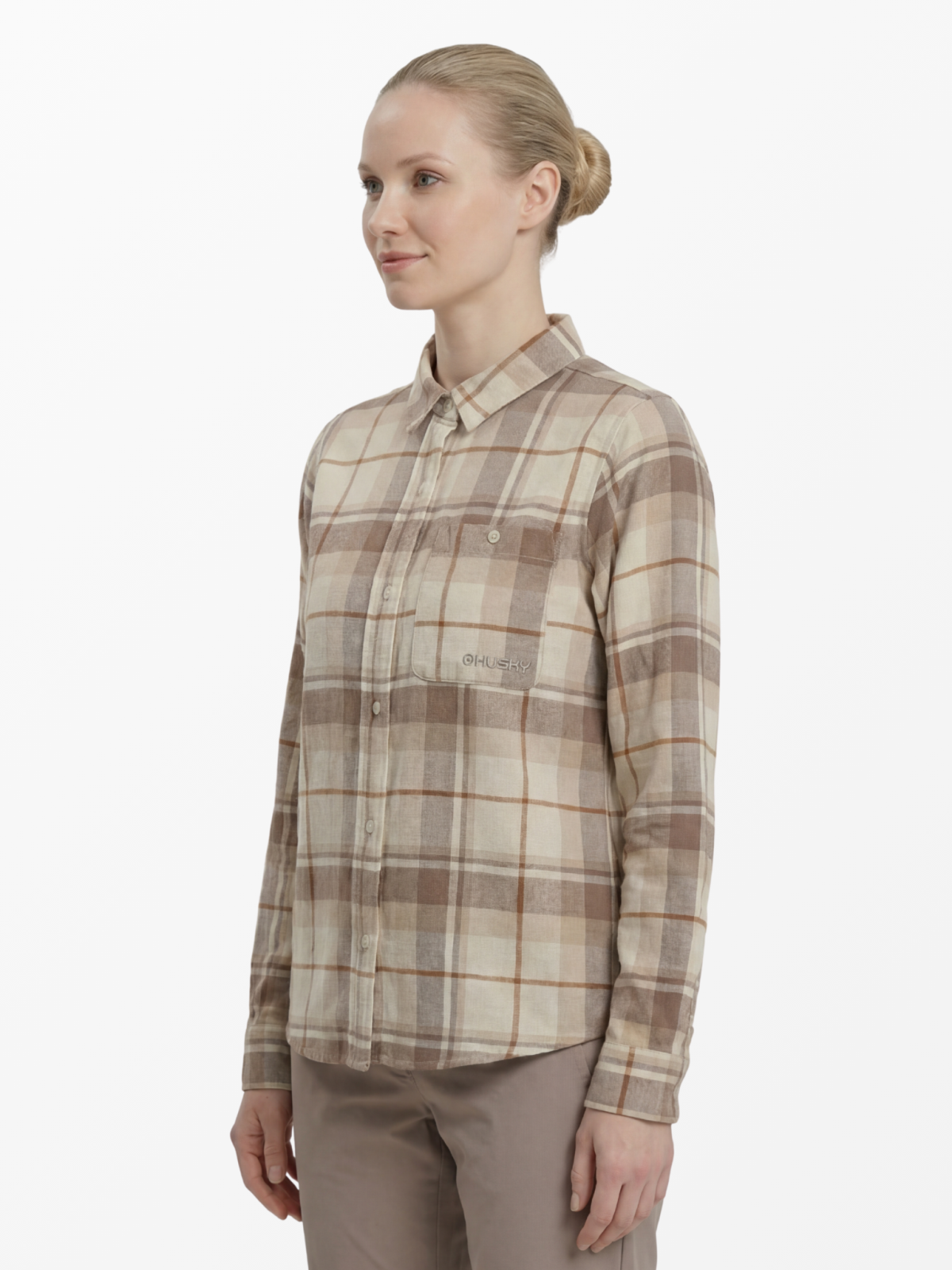 Husky Gaia L M, beige Dámská flanelová košile