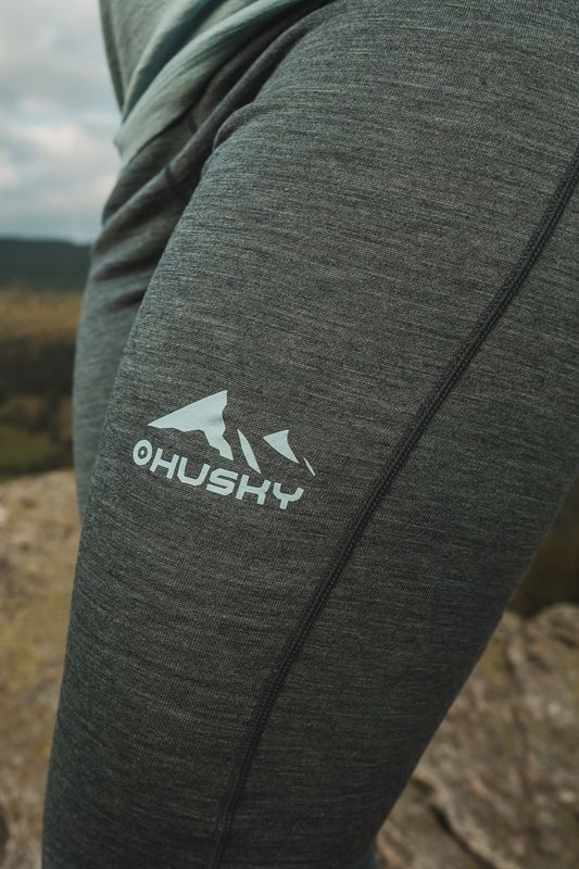 Husky Merea L XS, dark grey Merino termoprádlo kalhoty