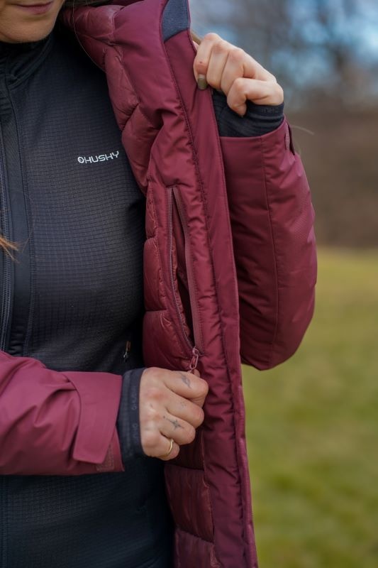 Husky Naveli L S, dark bordo Dámský hardshellový plněný kabát (obrázek 10)