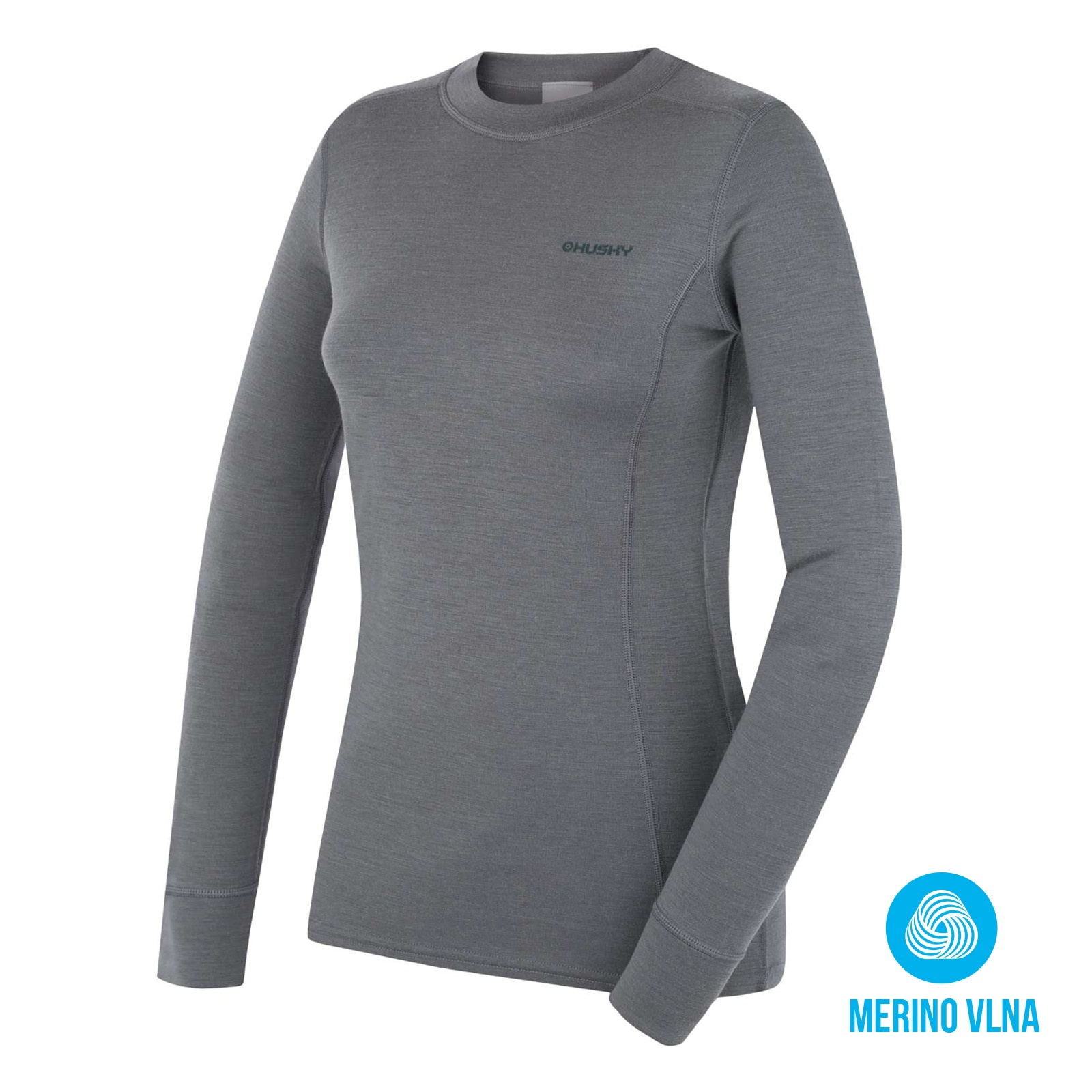 Husky Aron L XXL, dk. grey green Dámská merino mikina