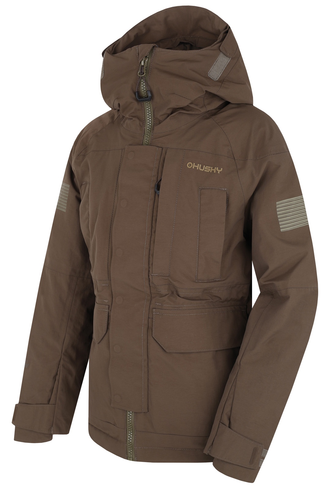 Husky Nigalo K 140-146, deep khaki Dětská hardshell plněná bunda