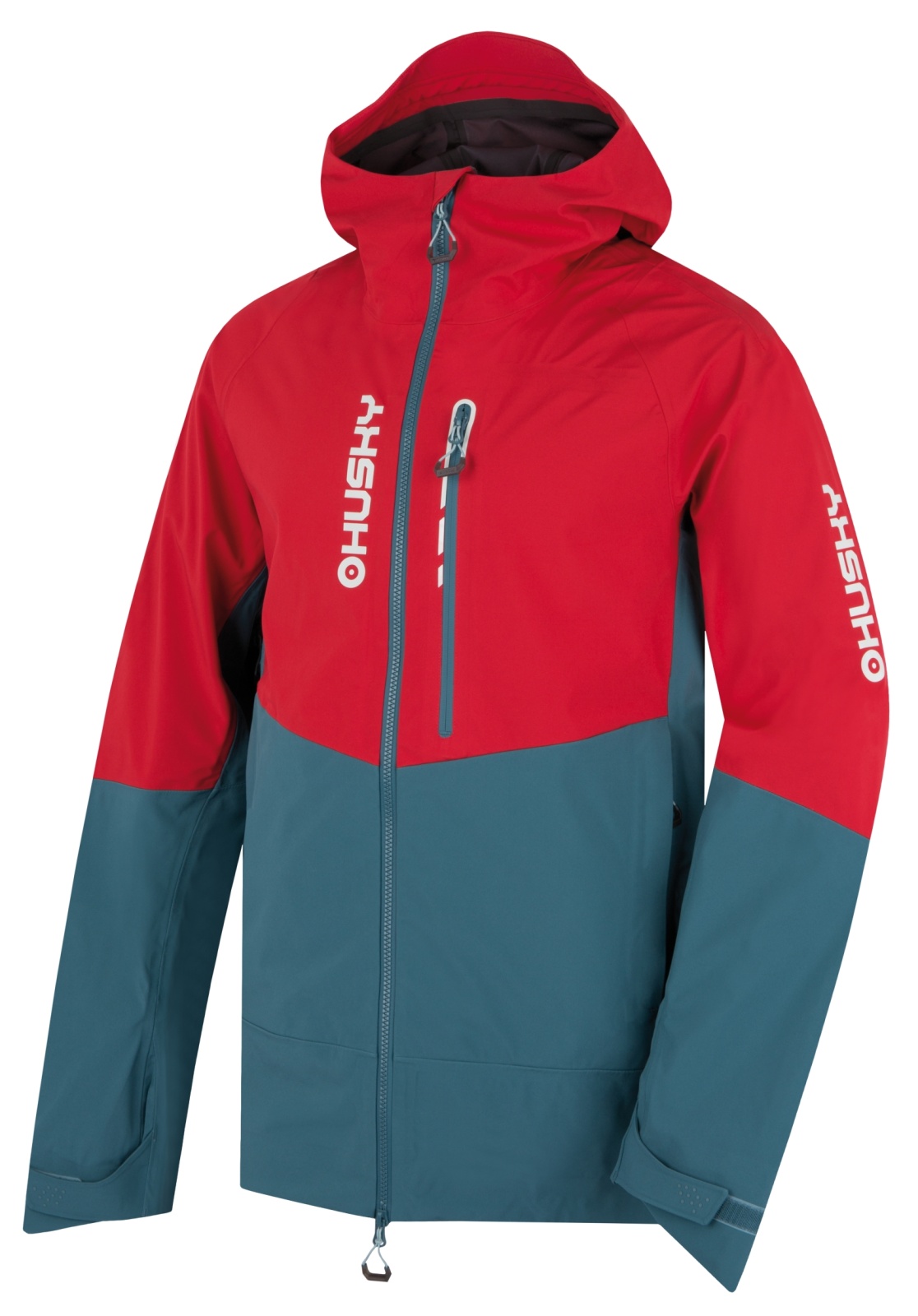 Husky Nicco M XXL, red/turquoise Pánská hardshell bunda