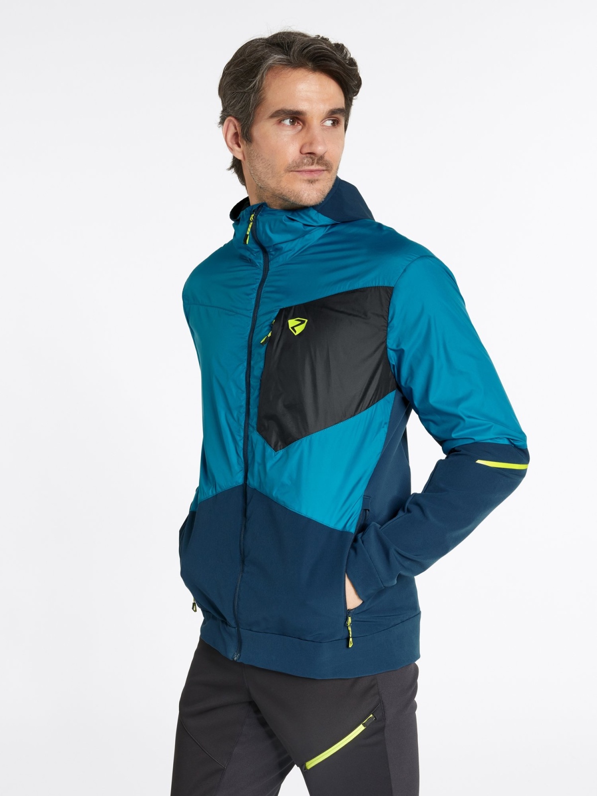 Ziener NIKOLO 50, teal crystal Pánská softshell bunda (obrázek 4)