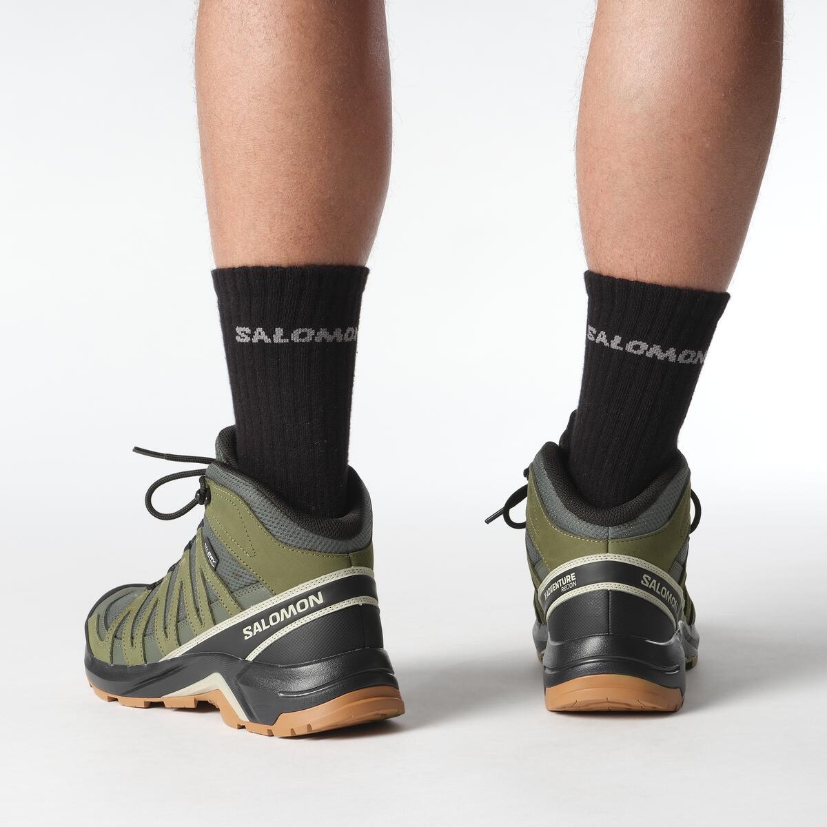 Salomon X-ADVENTURE RECON MID GTX EU 44, Peat/Maritni Olive/Oxford Tan Pánské turistické boty (obrázek 8)