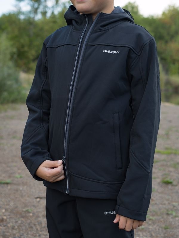 Husky Simbo K 152-158, black Dětská softshell bunda (obrázek 6)