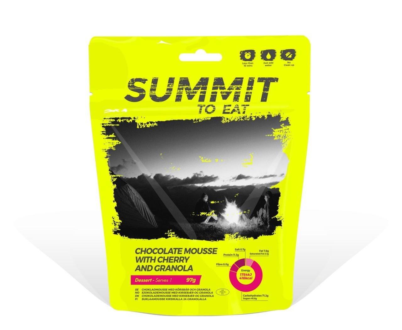 Summit to eat Čokoládová pěna s Granolou a třešněmi viz obrázek Dehydrovaná strava