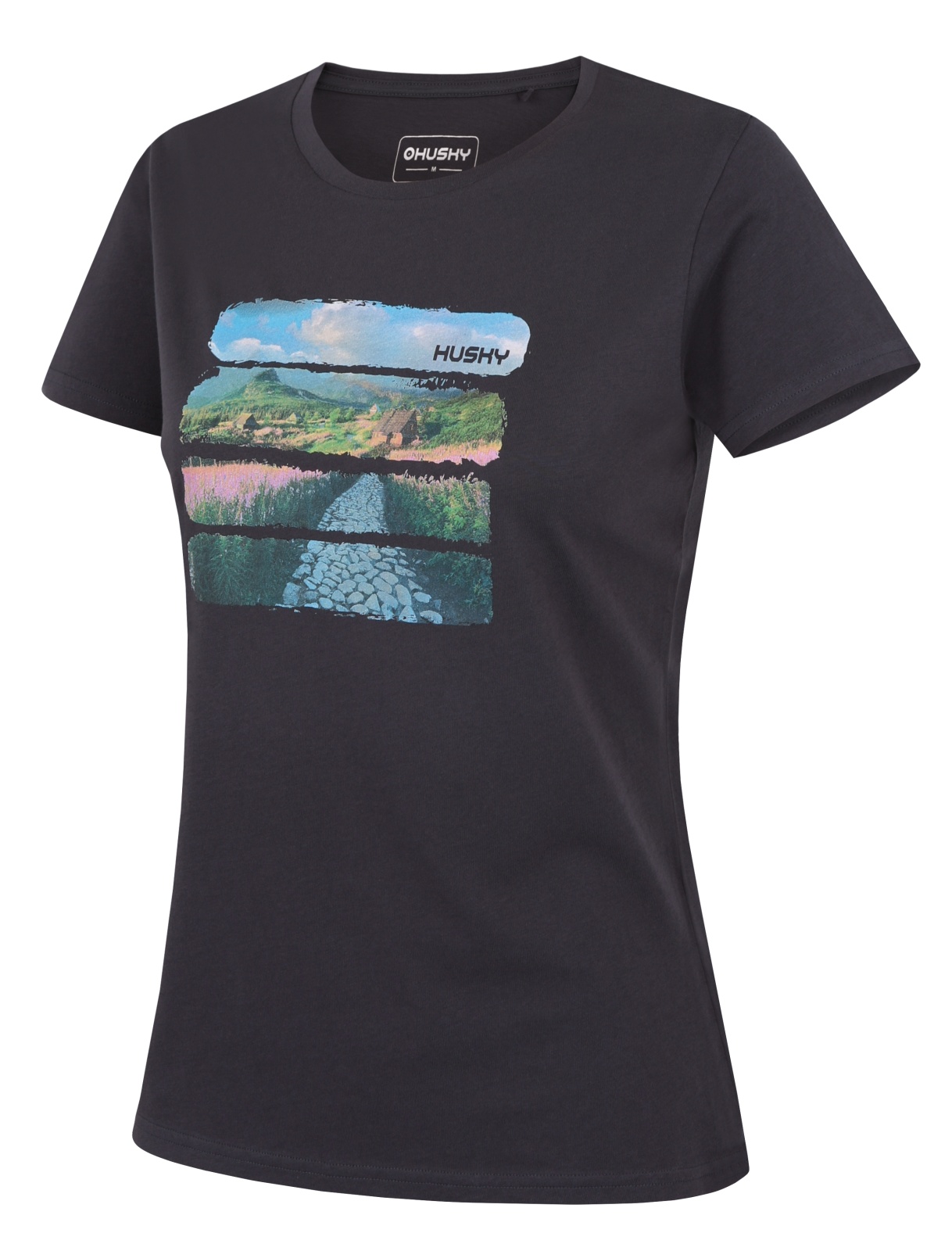 Husky Tee Flo L M, dark grey Dámské bavlněné triko