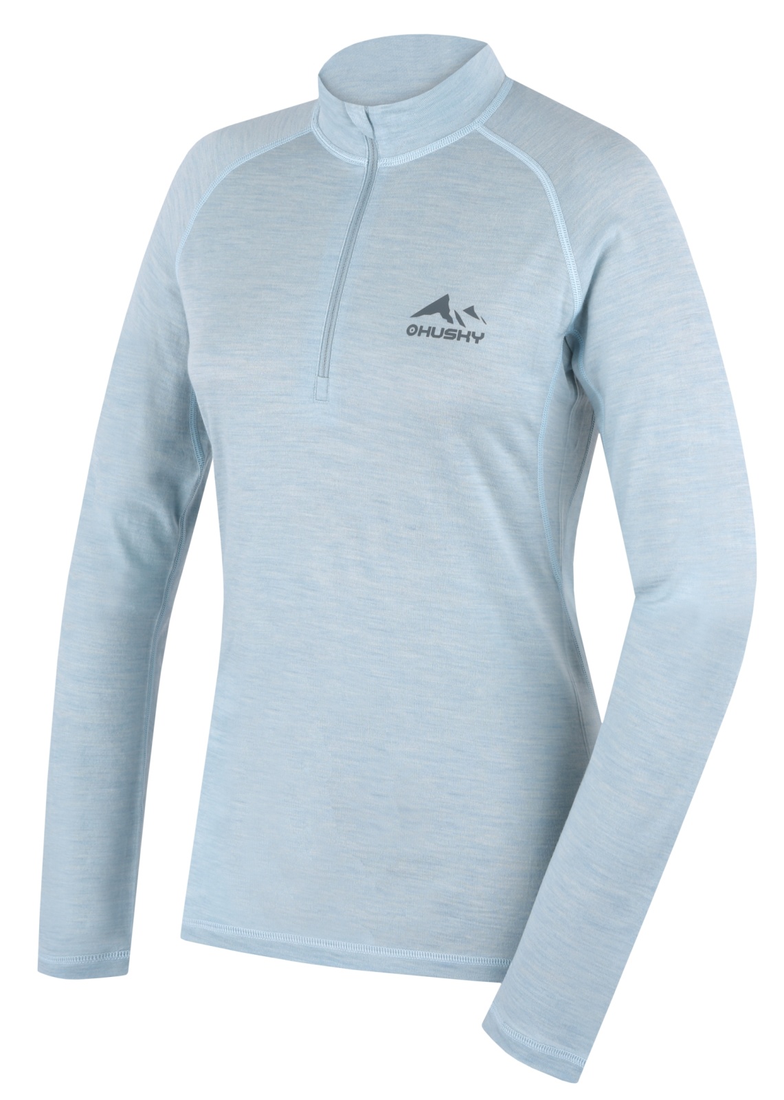 Husky Merow Zip L S, faded mint Merino termoprádlo triko