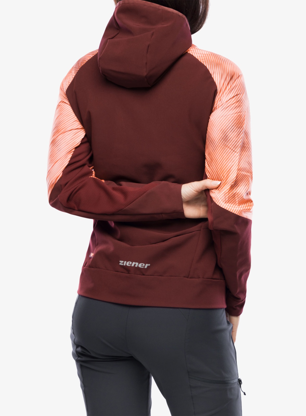 Ziener NAKIMA 40, pink stripe print Dámská softshell bunda (obrázek 9)