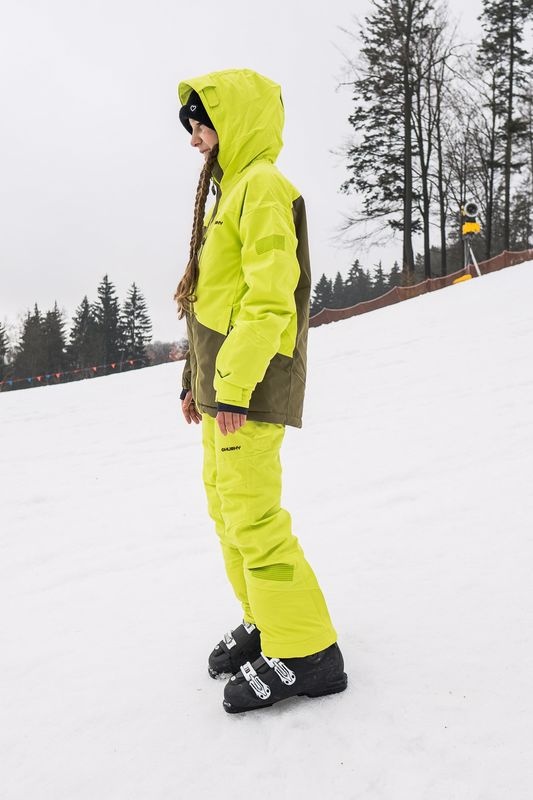 Husky Gomez Kids 140-146, br. green/dk. khaki Dětská ski bunda (obrázek 7)