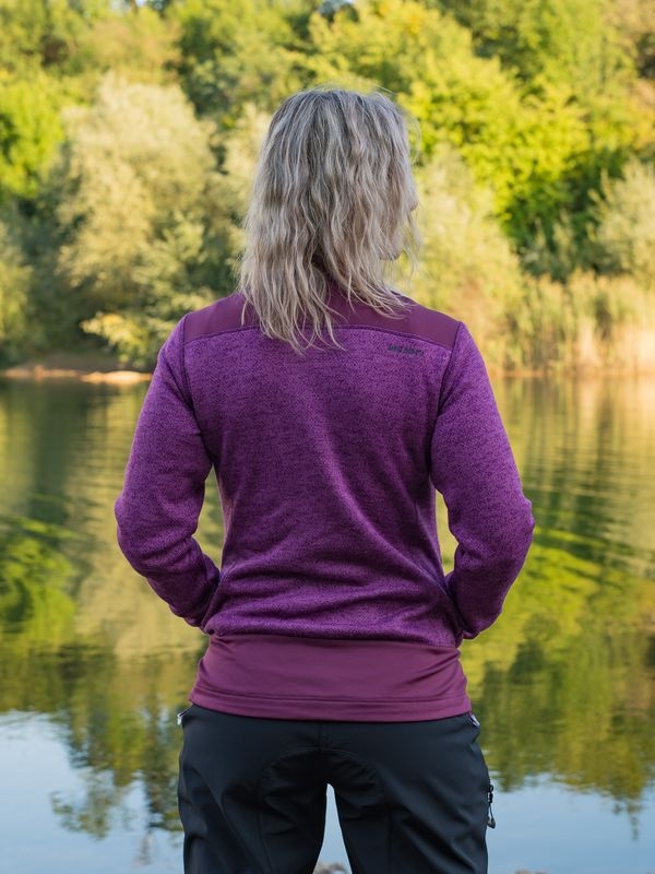 Husky Alan L XXL, dk. magenta Dámský fleecový svetr na zip (obrázek 6)