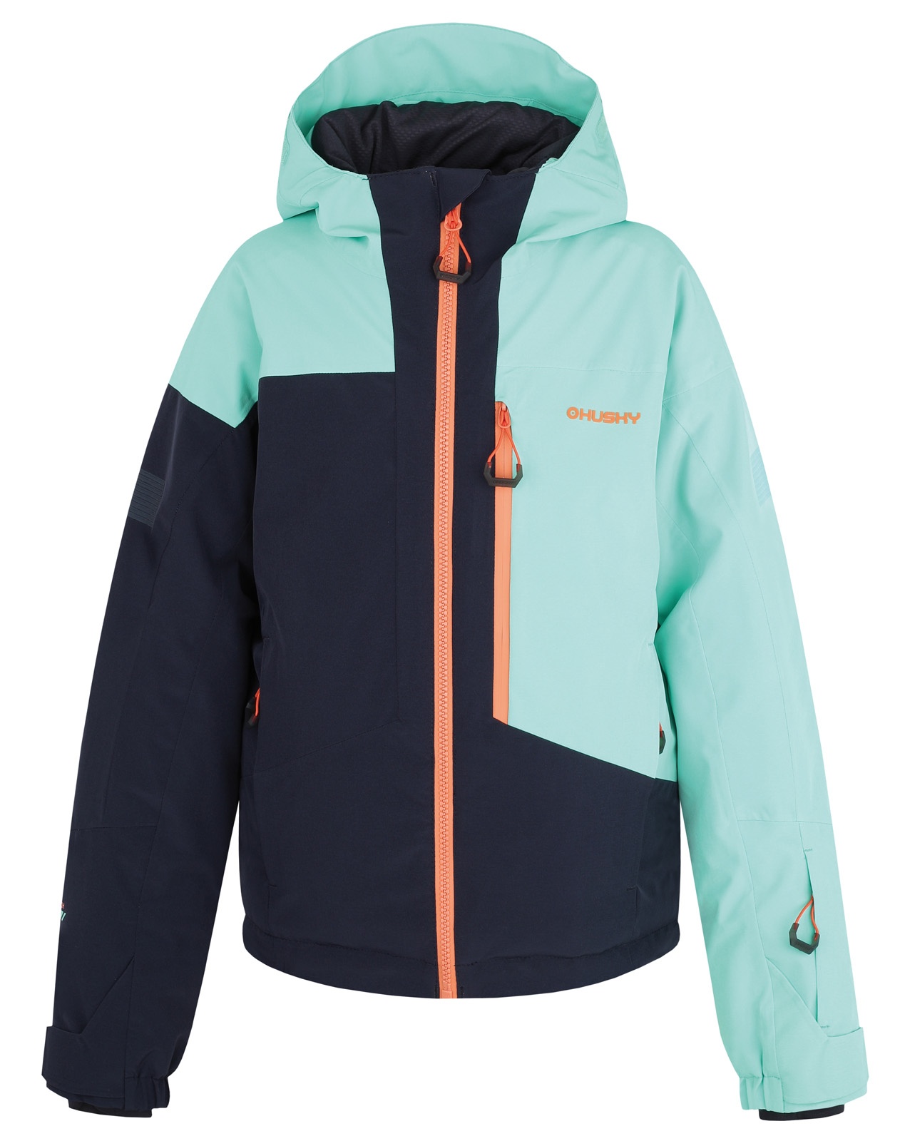 Husky Gomez Kids 134-140, turquoise/black blue Dětská ski bunda (obrázek 3)