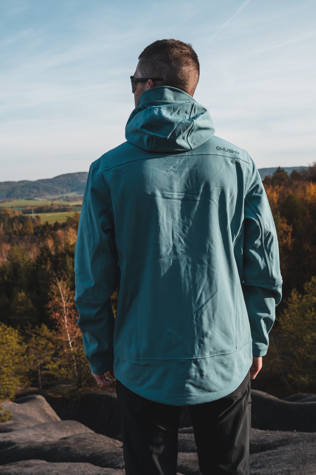Husky Samai M XXL, faded blue Pánská softshell bunda (obrázek 6)