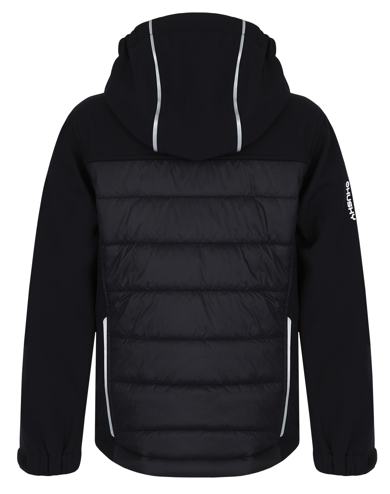Husky Swany K 128, black Dětská softshell plněná bunda