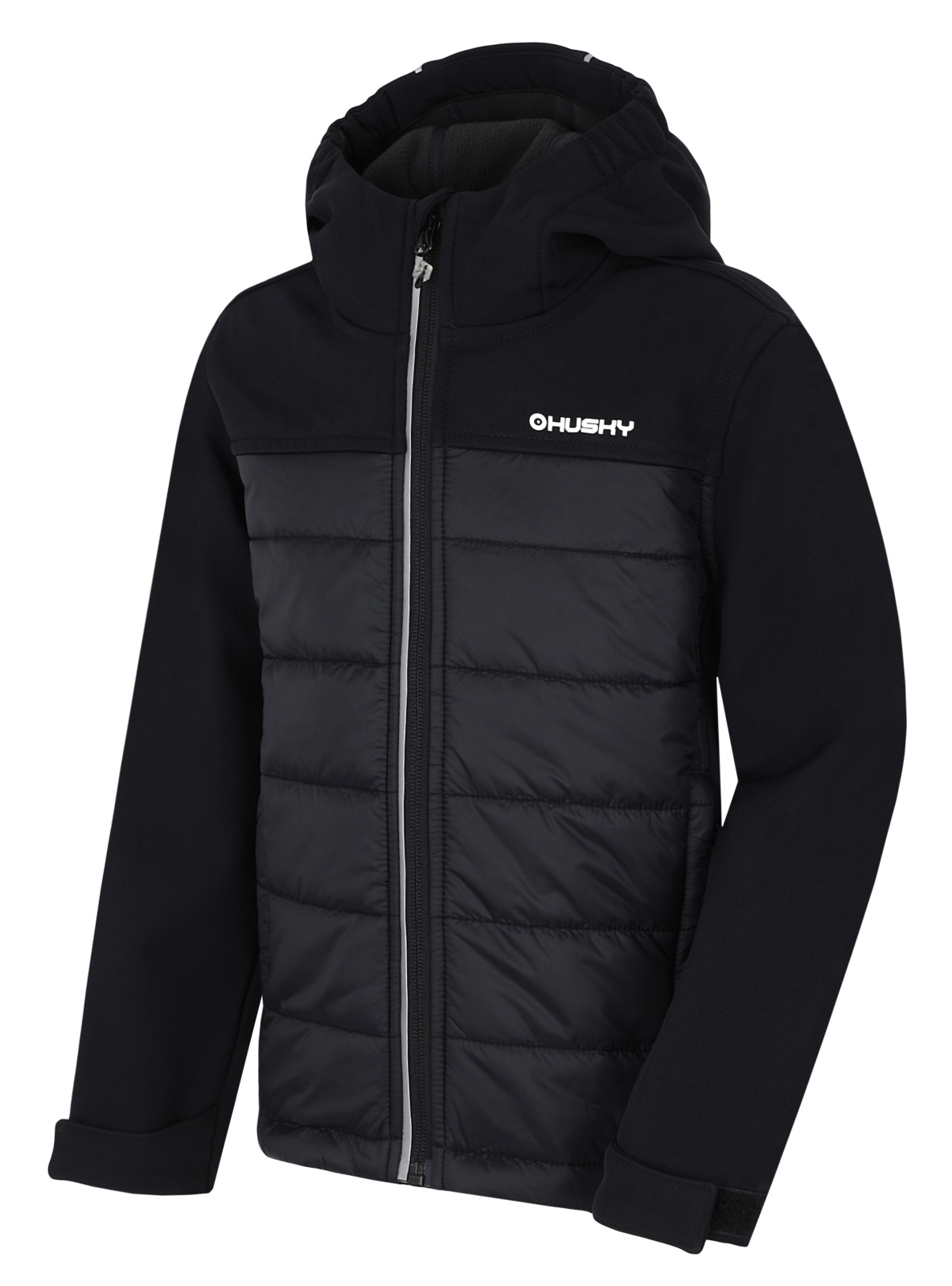 Husky Swany K 152, black Dětská softshell plněná bunda