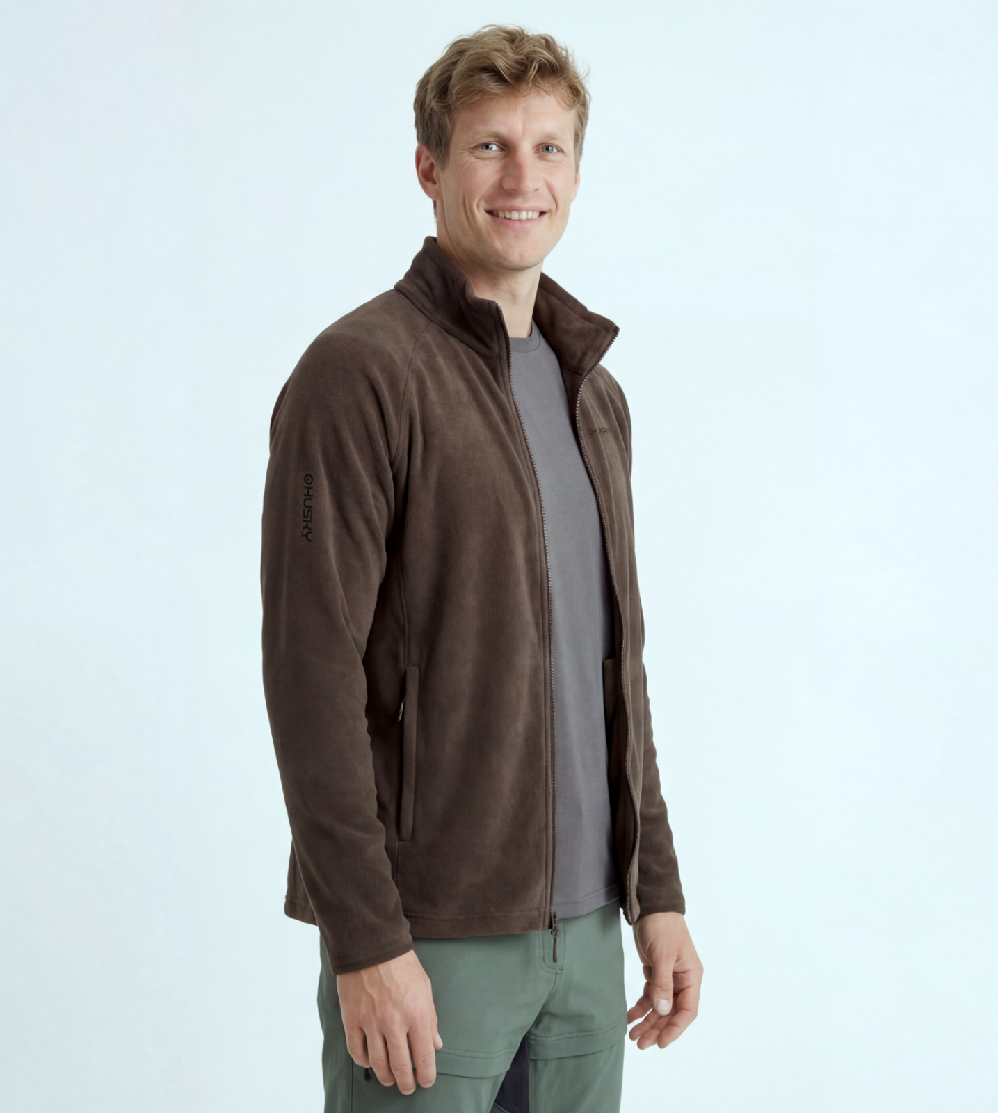 Husky Aflee M M, brown Pánská fleecová mikina