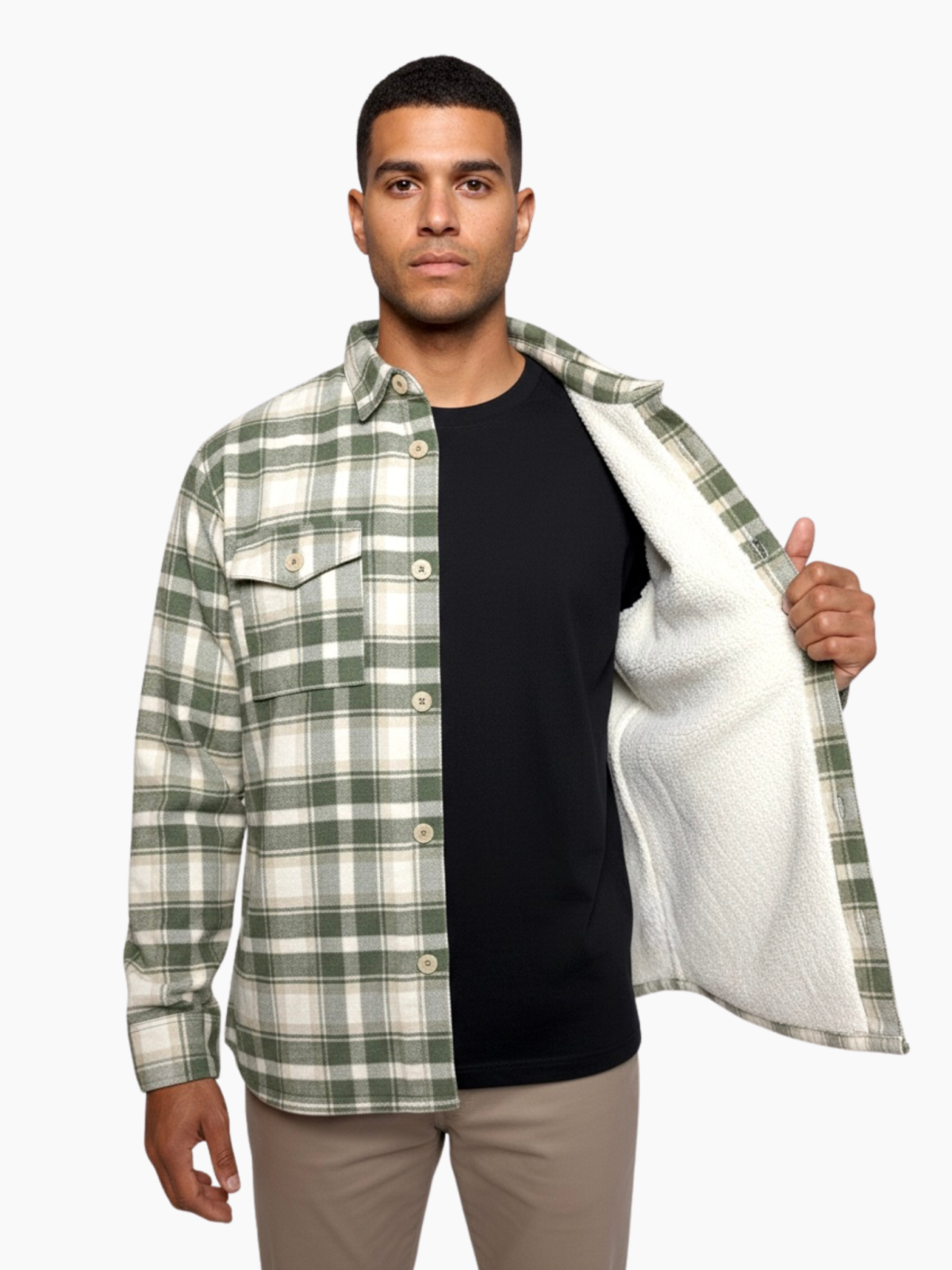 Husky Givi M XL, green Pánská flanelová košile