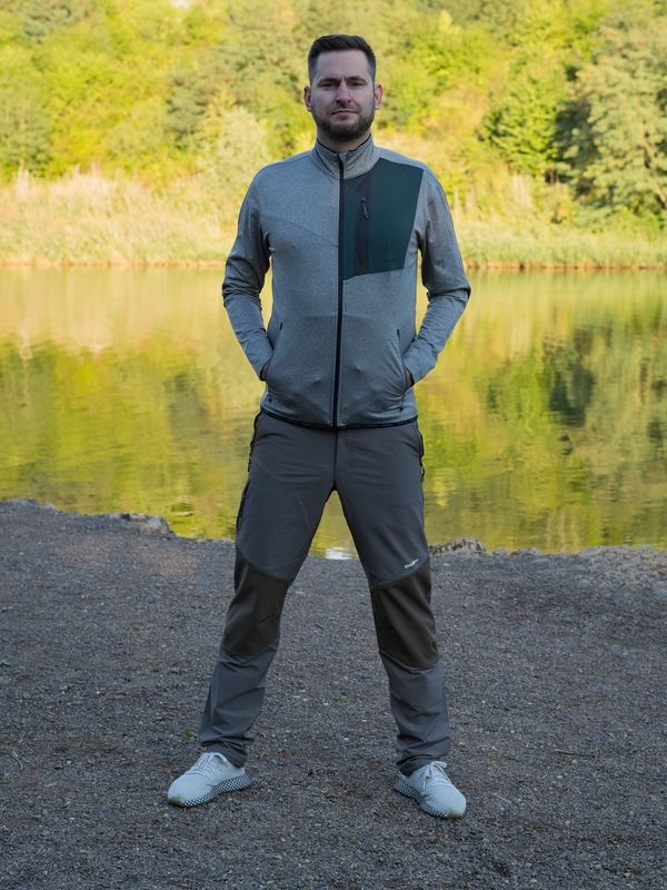 Husky Ane M XXL, grey green Pánská mikina na zip (obrázek 5)