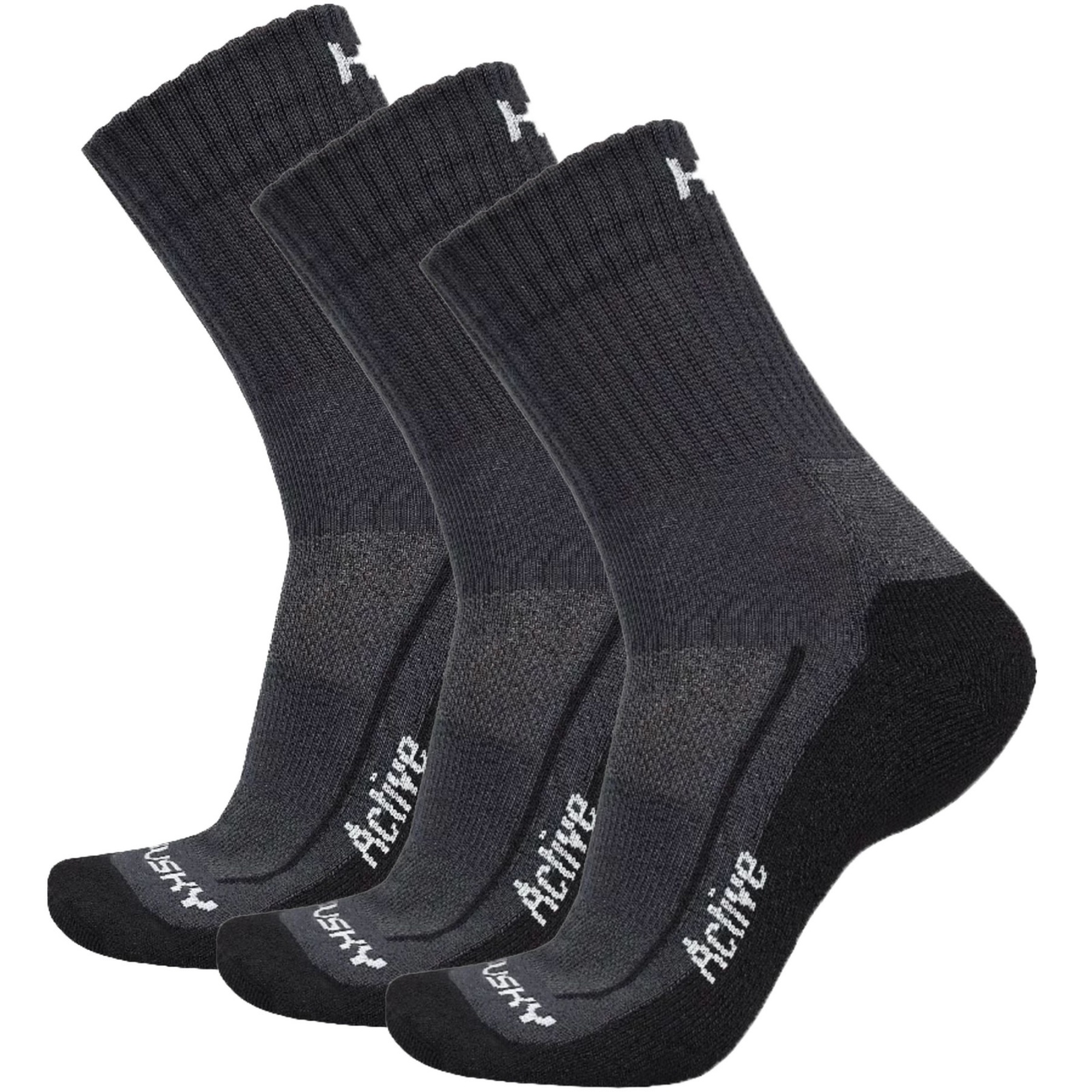 Levně Husky Active 3pack L (41-44), černá Ponožky