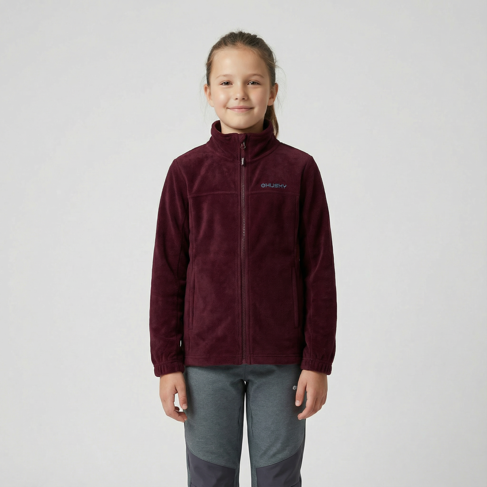 Husky Aflee K 128, bordo Dětská fleecová mikina