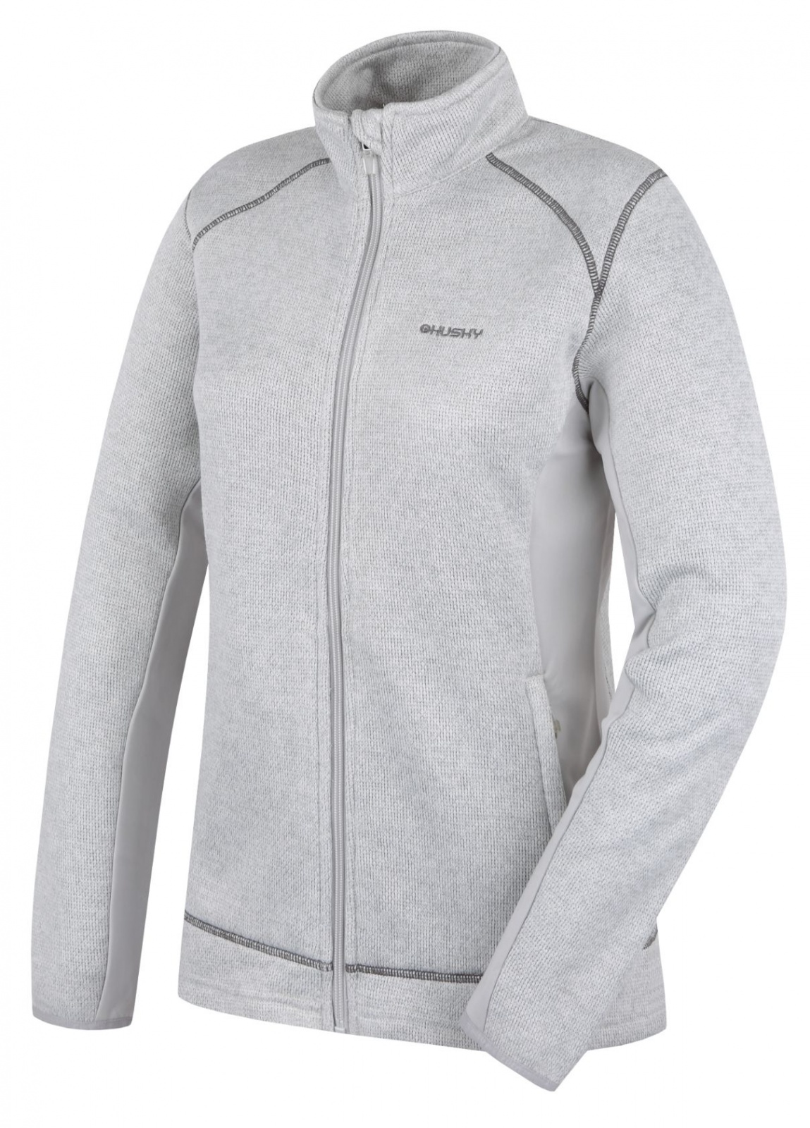 Husky Alan L M, light grey Dámský fleecový svetr na zip