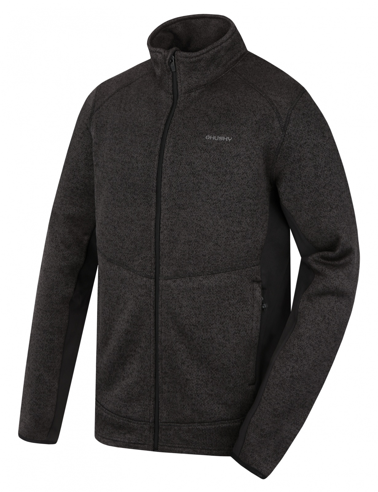 Husky Alan M S, black Pánský fleecový svetr na zip