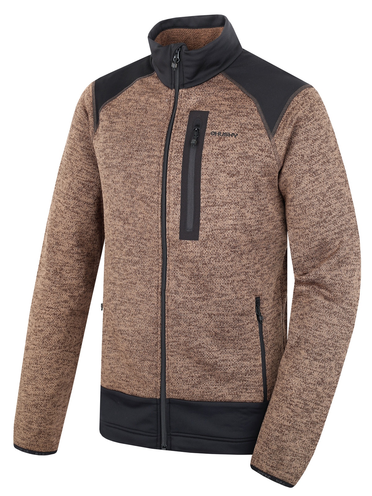 Husky Alan M L, deep khaki Pánský fleecový svetr na zip