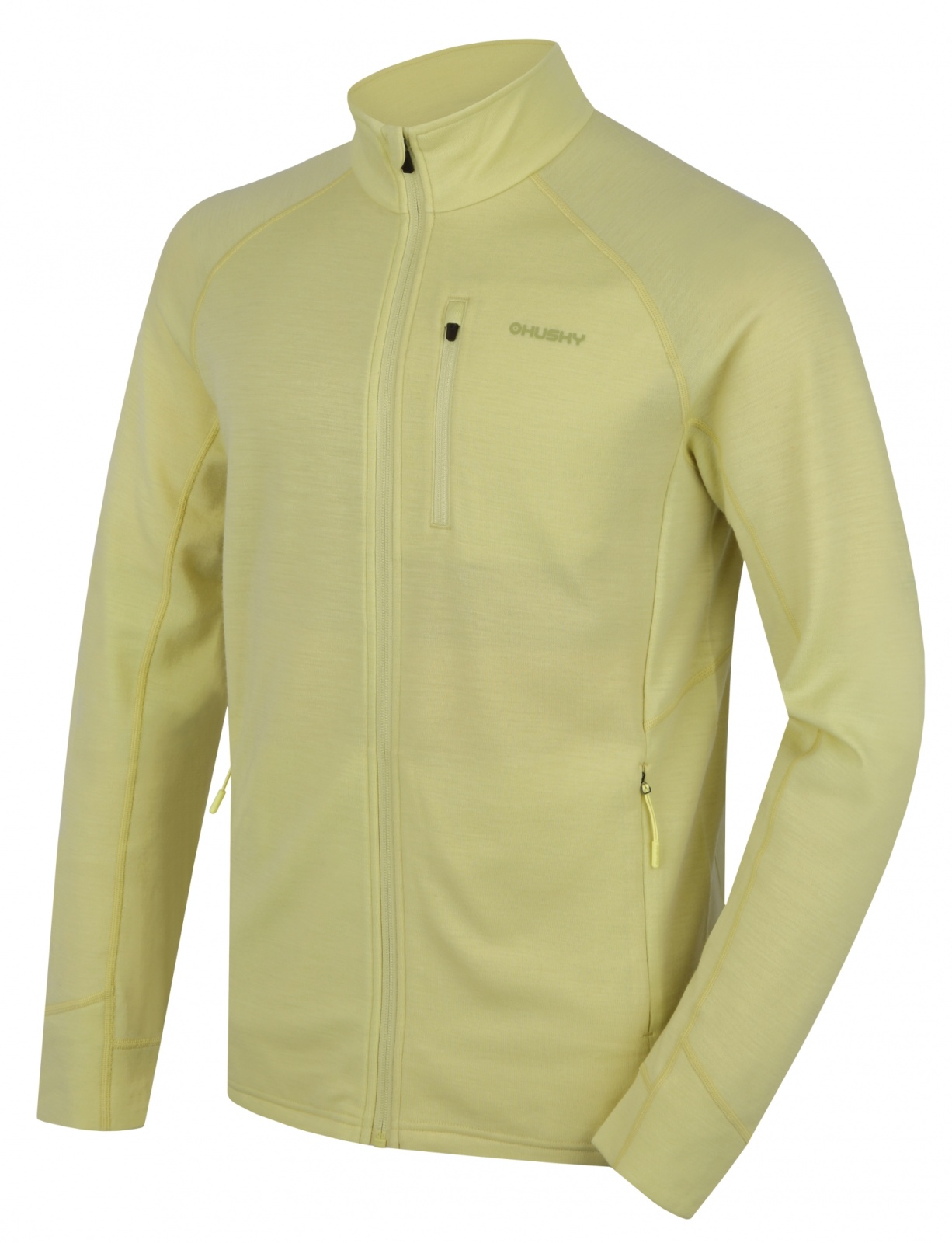 Husky Alou M XL, bright green Pánská mikina z merino vlny