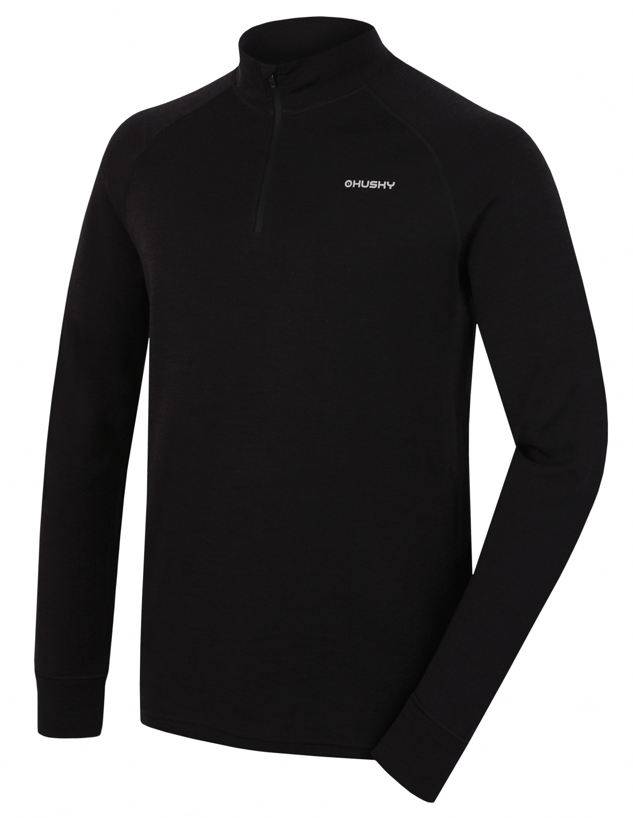 Husky Aron Zip M L, black Pánská merino mikina